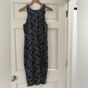 VENUS Navy and Cream Lace Midi Dress